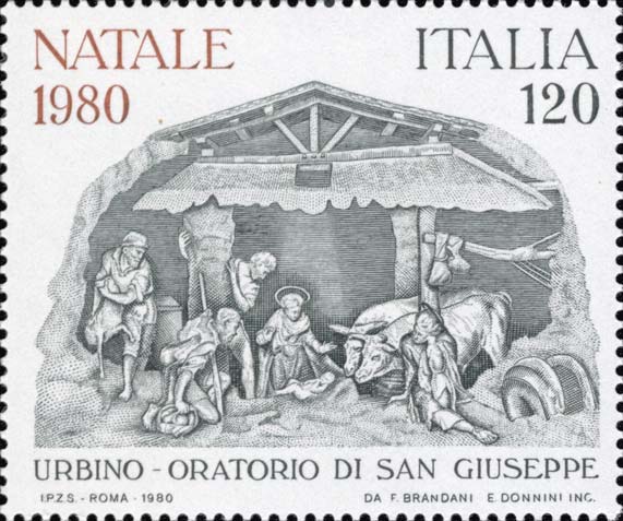 ITALIA MAXIMUM MAXI CARD 1980 NATALE FEDERICO BRANDANI PRESEPIO 325 